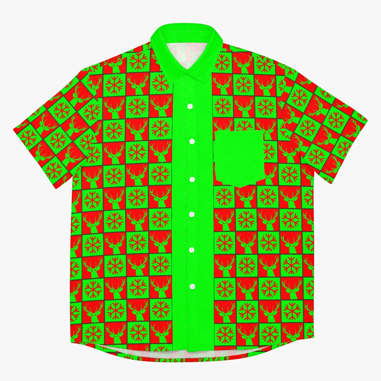 Deermageddon the Musical Red & Green Christmas Pattern Hawaiian Tee