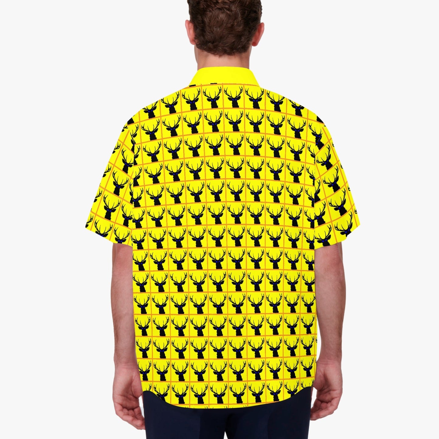 Deermageddon the Musical Yellow Checkerboard w/ Yellow Trim Hawaiian Tee