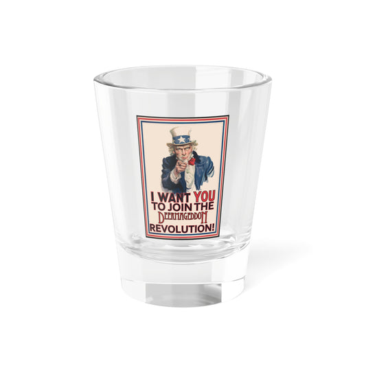 Official Deermageddon the Musical "Uncle Sam" Shot Glass, 1.5oz