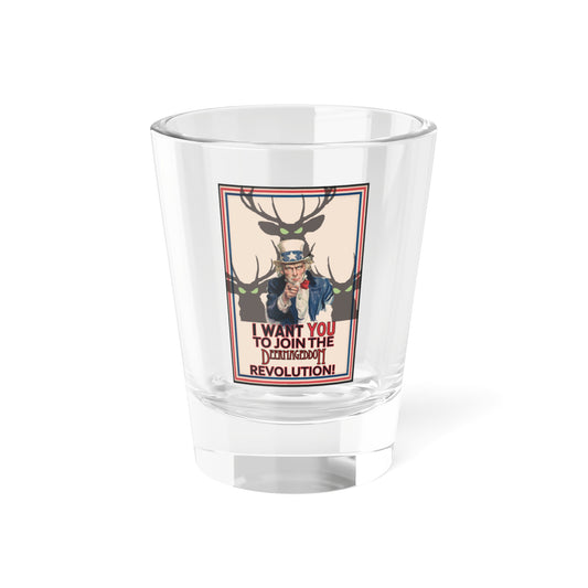 Official Deermageddon the Musical "Uncle Sam with Deer" Shot Glass, 1.5oz