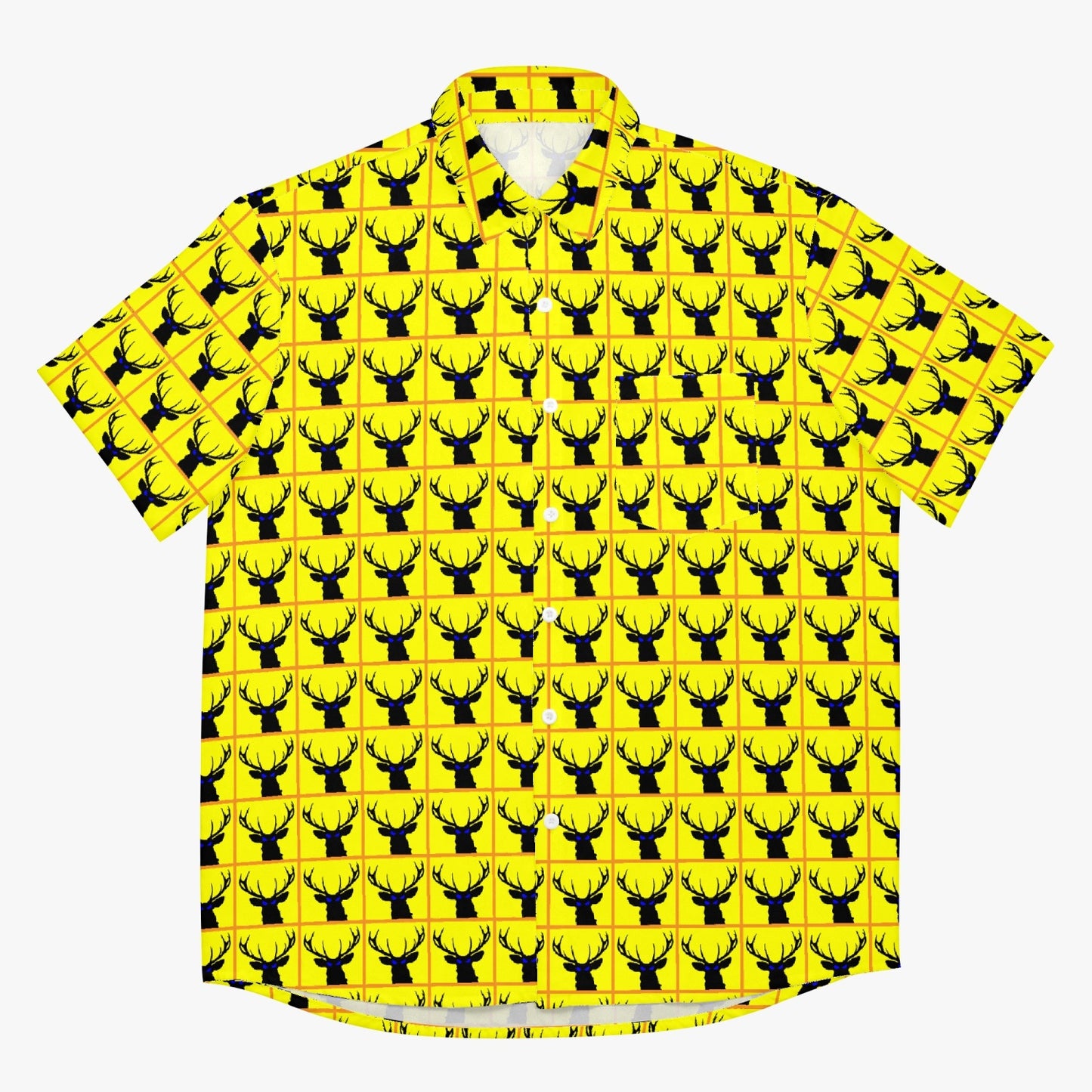 Deermageddon the Musical Yellow Checkerboard Hawaiian Tee