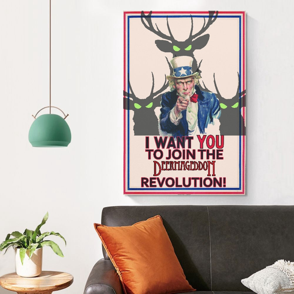 Official Deermageddon the Musical "Join the Revolution" Unframed Canvas Print