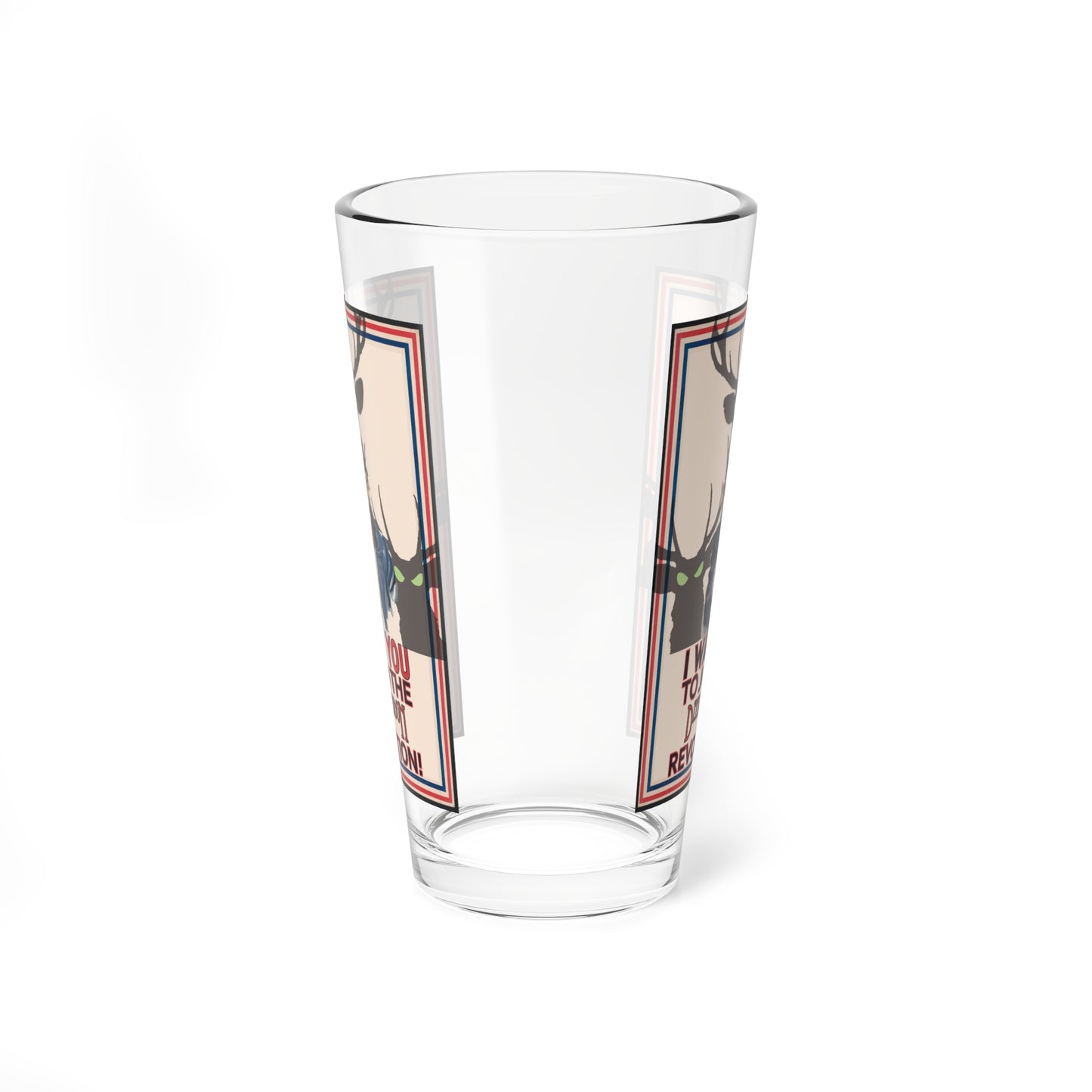 Official Deermageddon the Musical Uncle Sam with Deer Pint Glass