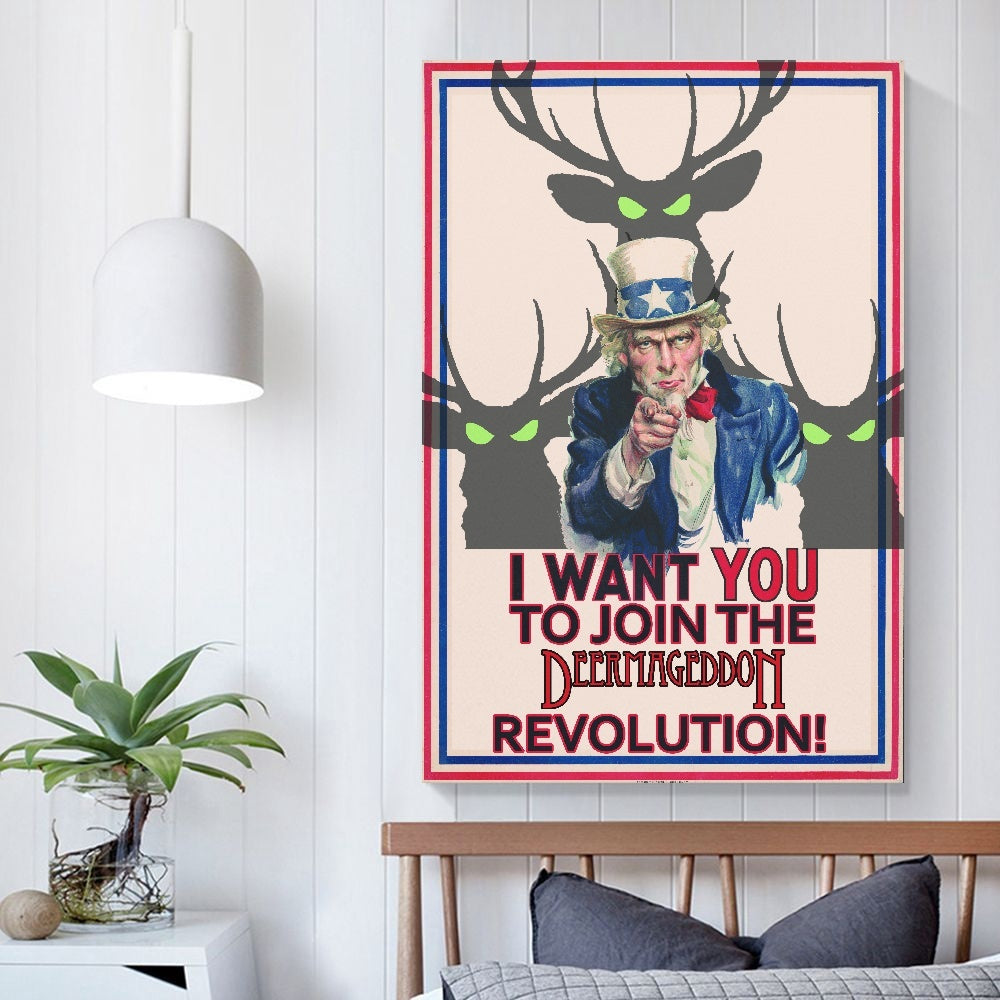 Official Deermageddon the Musical "Join the Revolution" Unframed Canvas Print