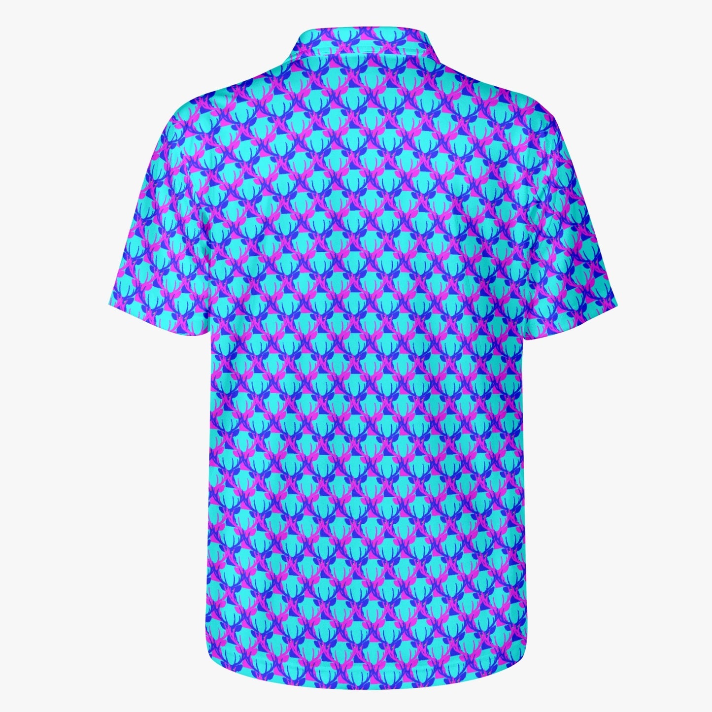 Official Deermageddon the Musical Polo Golf Shirt - Blue, Purple, and Lt Blue pattern