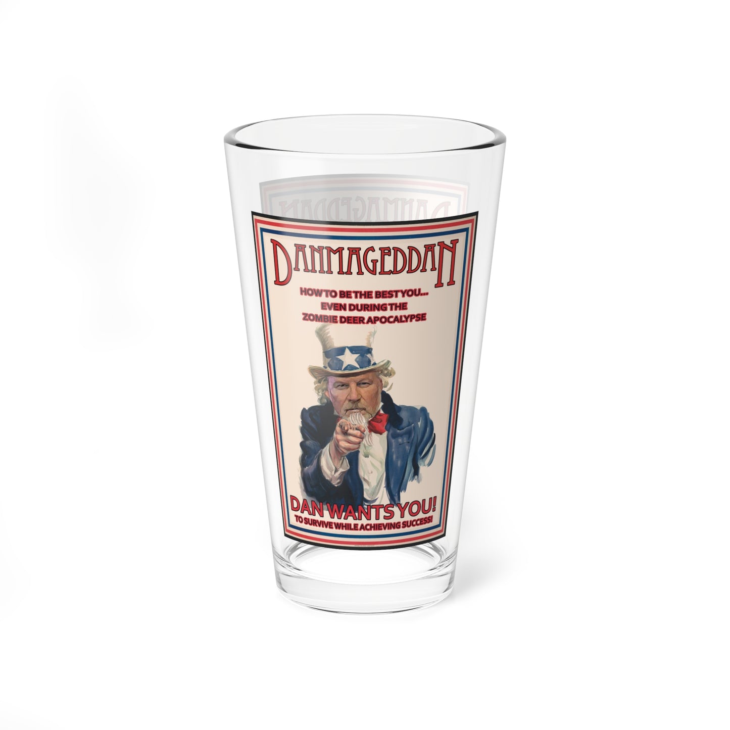 Official Deermageddon the Musical "Danmageddan" Pint Glass