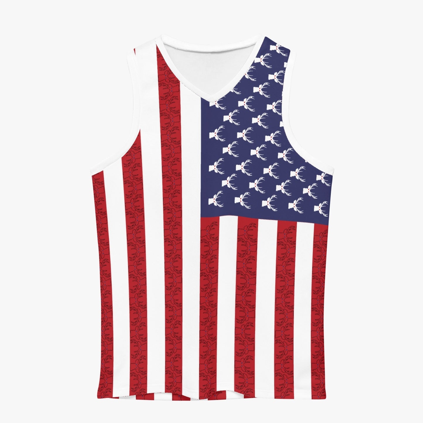 Official Deermageddon the Musical "Deermageddon Flag" Design Basketball Jersey Style Tank Top