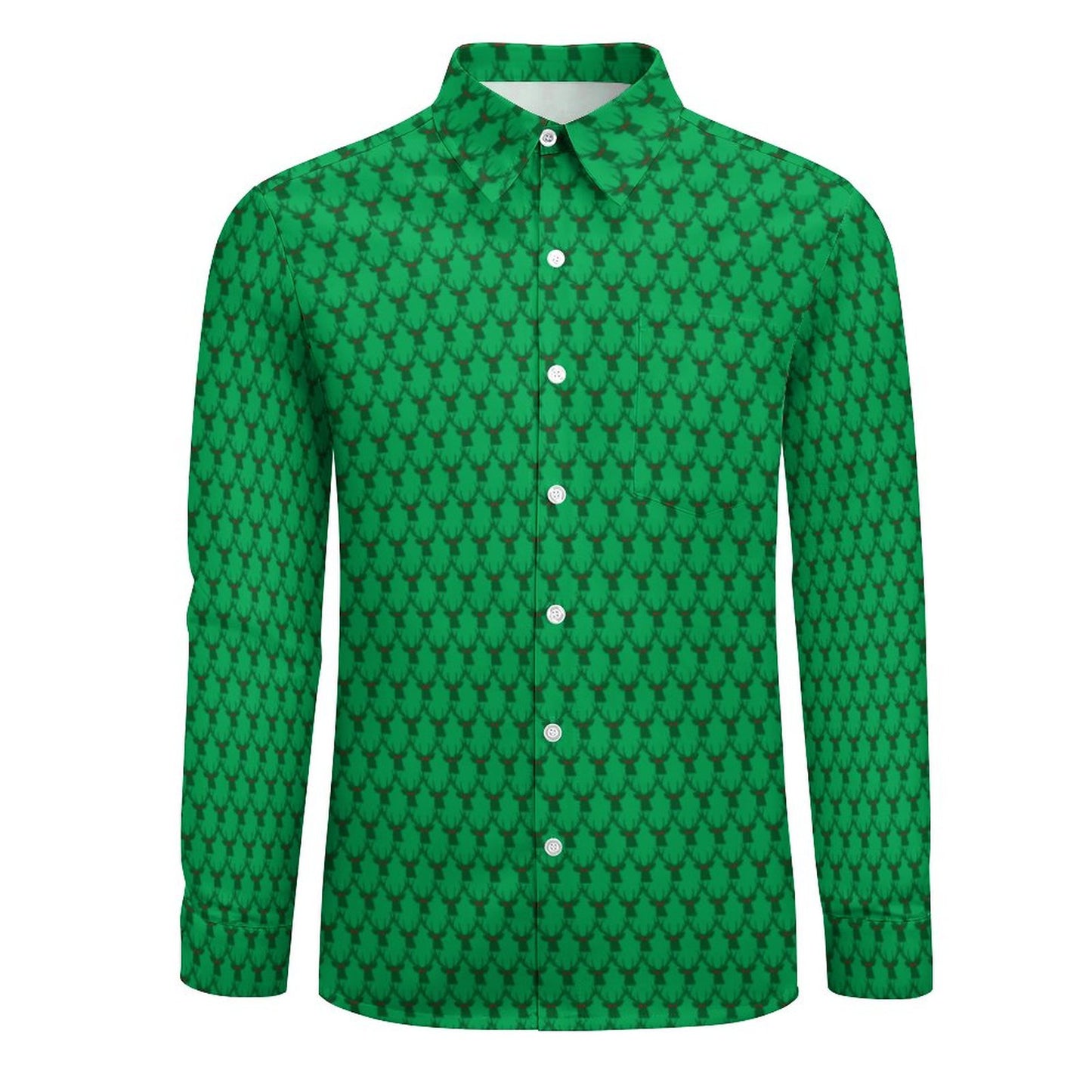 Official Deermageddon Green Men's Long Sleeve Dress Shirt