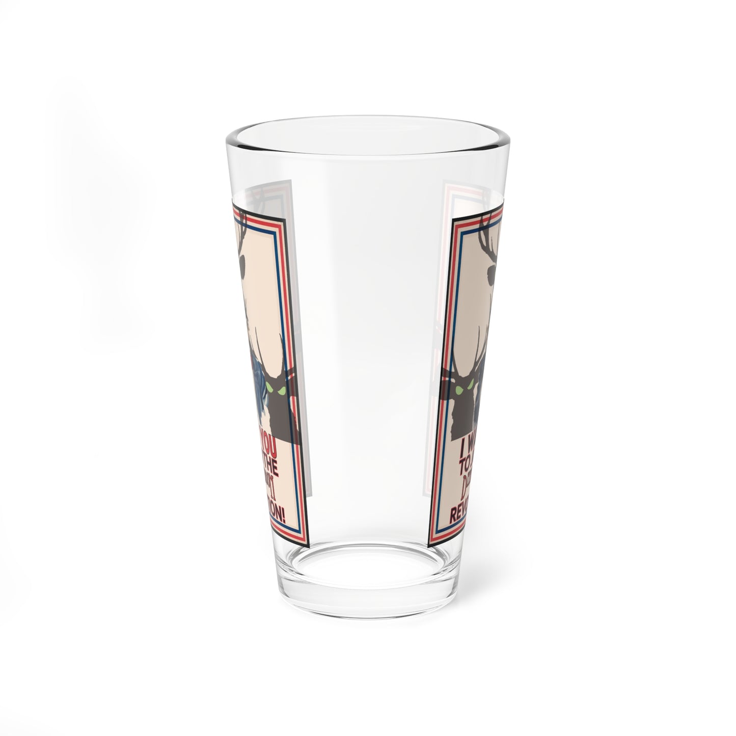 Official Deermageddon the Musical Uncle Sam with Deer Pint Glass