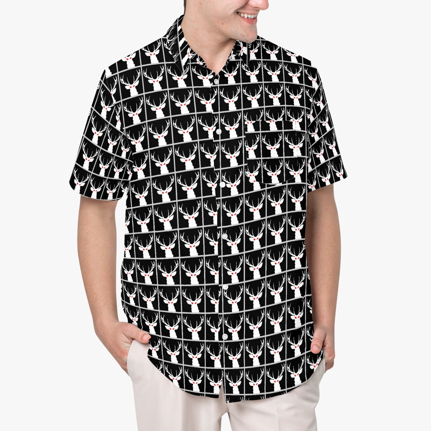 Deermageddon the Musical Black Checkerboard Hawaiian Tee