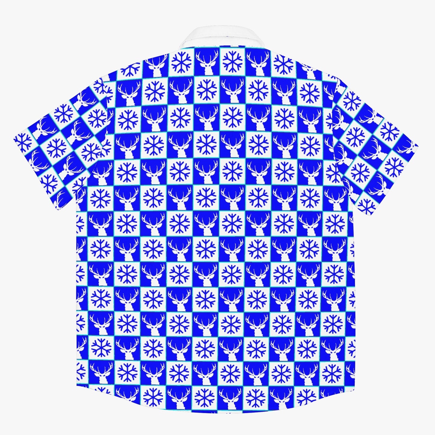 Deermageddon the Musical Blue & White Christmas Pattern Hawaiian Tee