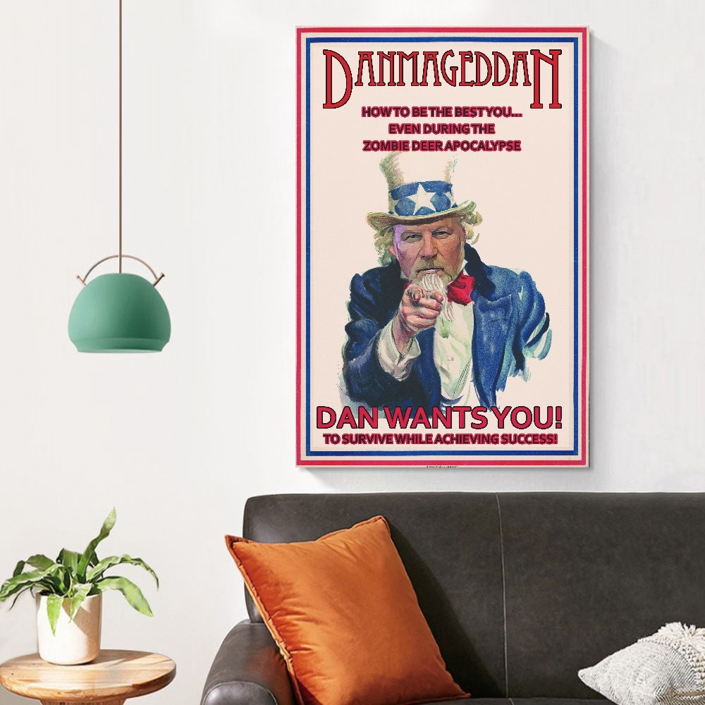 Official Deermageddon the Musical "Danmageddan" Unframed Canvas Print