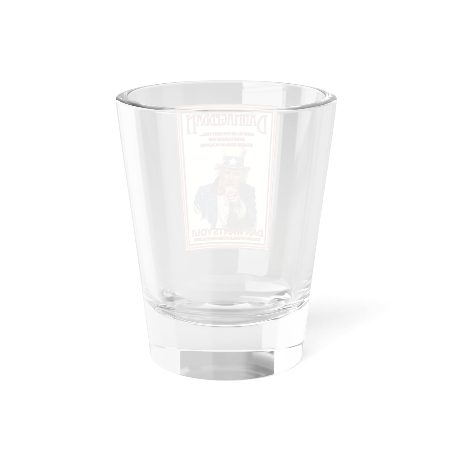 Official Deermageddon the Musical "Danmageddan" Shot Glass, 1.5oz