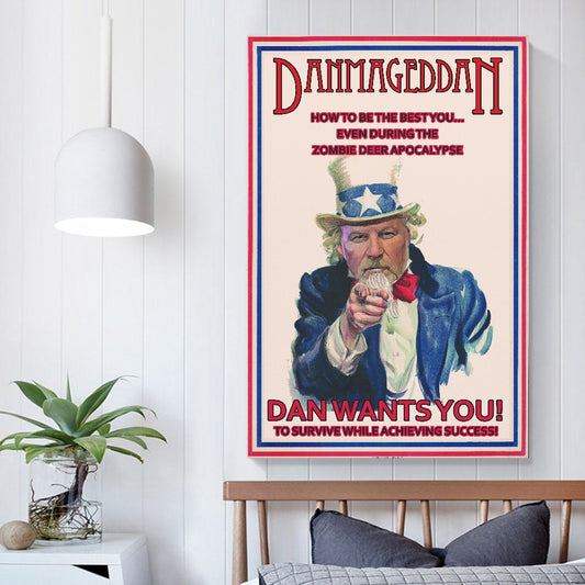 Official Deermageddon the Musical "Danmageddan" Unframed Canvas Print