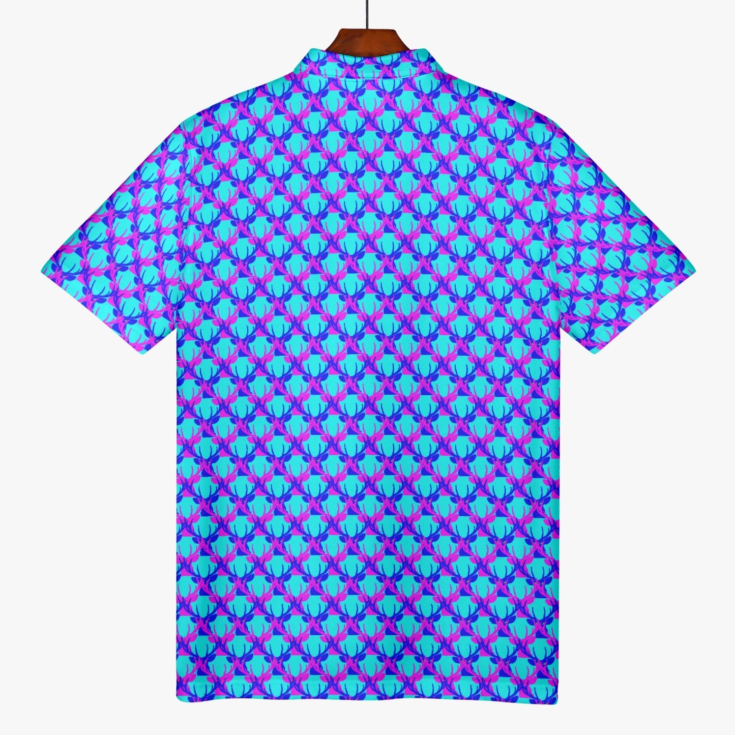 Official Deermageddon the Musical Polo Golf Shirt - Blue, Purple, and Lt Blue pattern