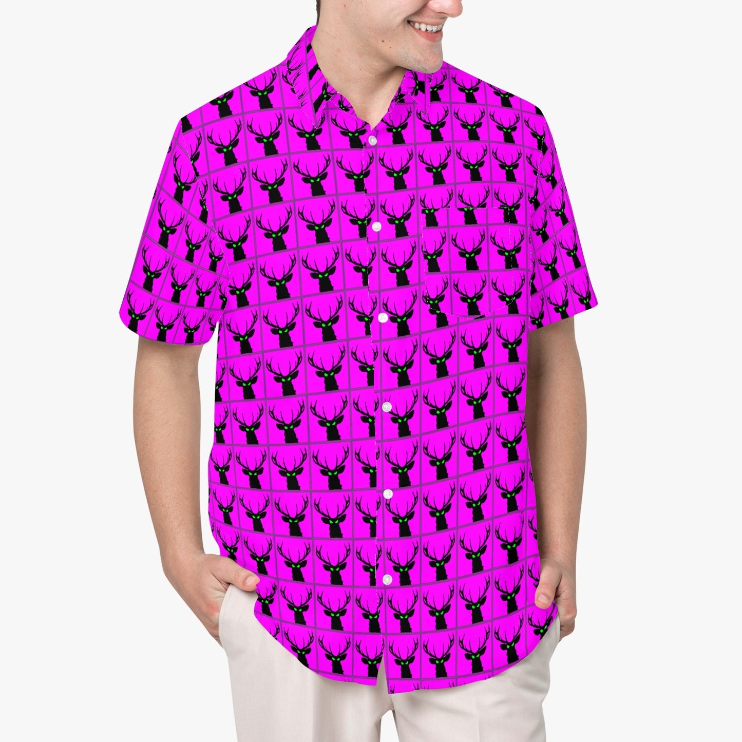 Deermageddon the Musical Pink Checkerboard Hawaiian Tee