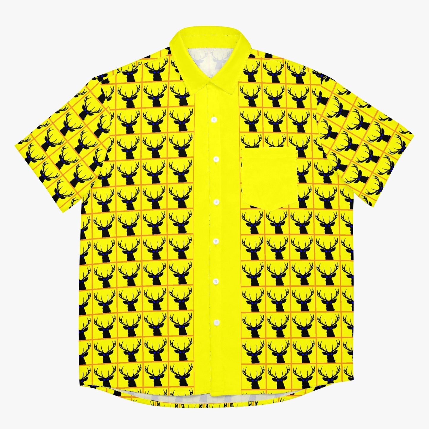 Deermageddon the Musical Yellow Checkerboard w/ Yellow Trim Hawaiian Tee