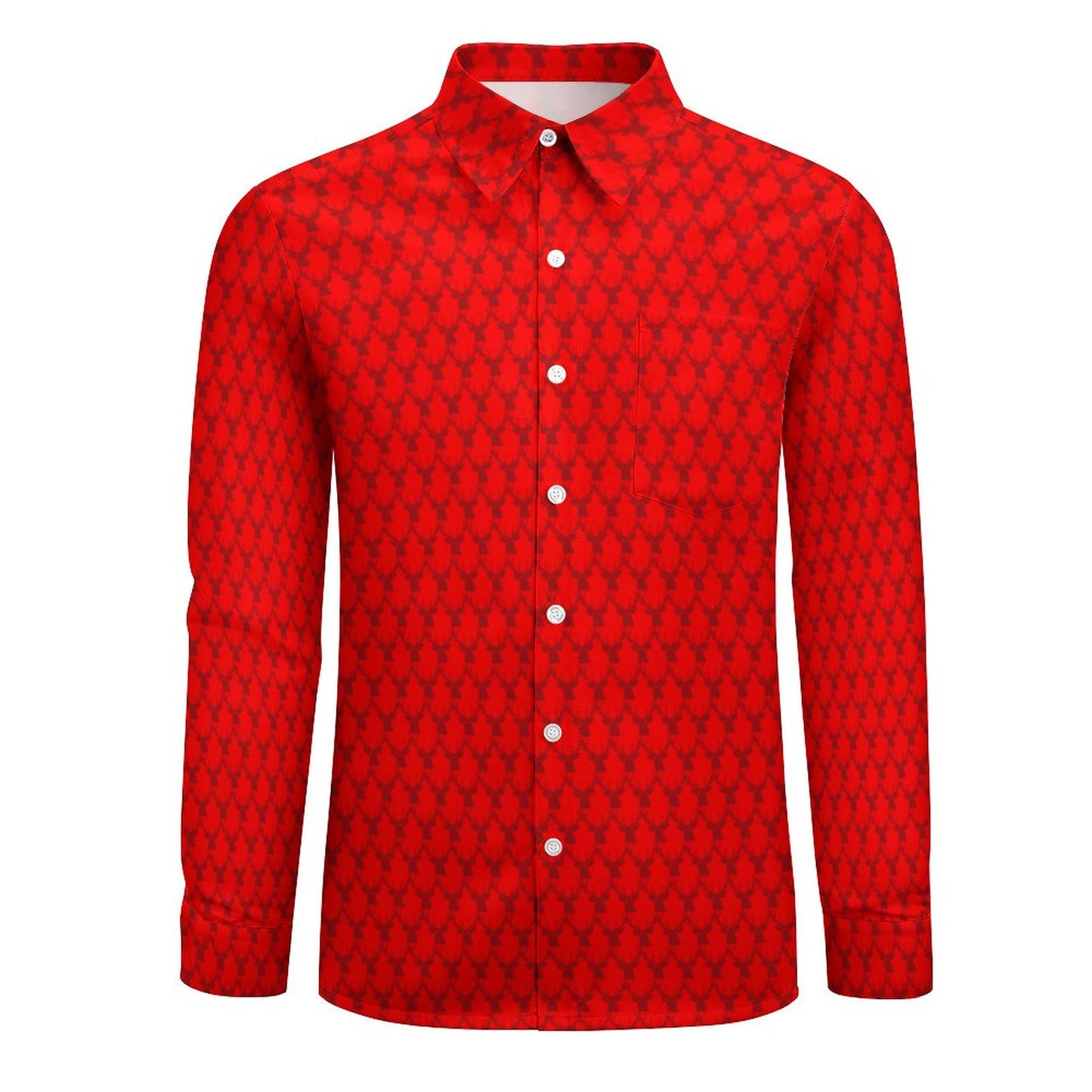 Official Deermageddon Red Men's Long Sleeve Dress Shirt