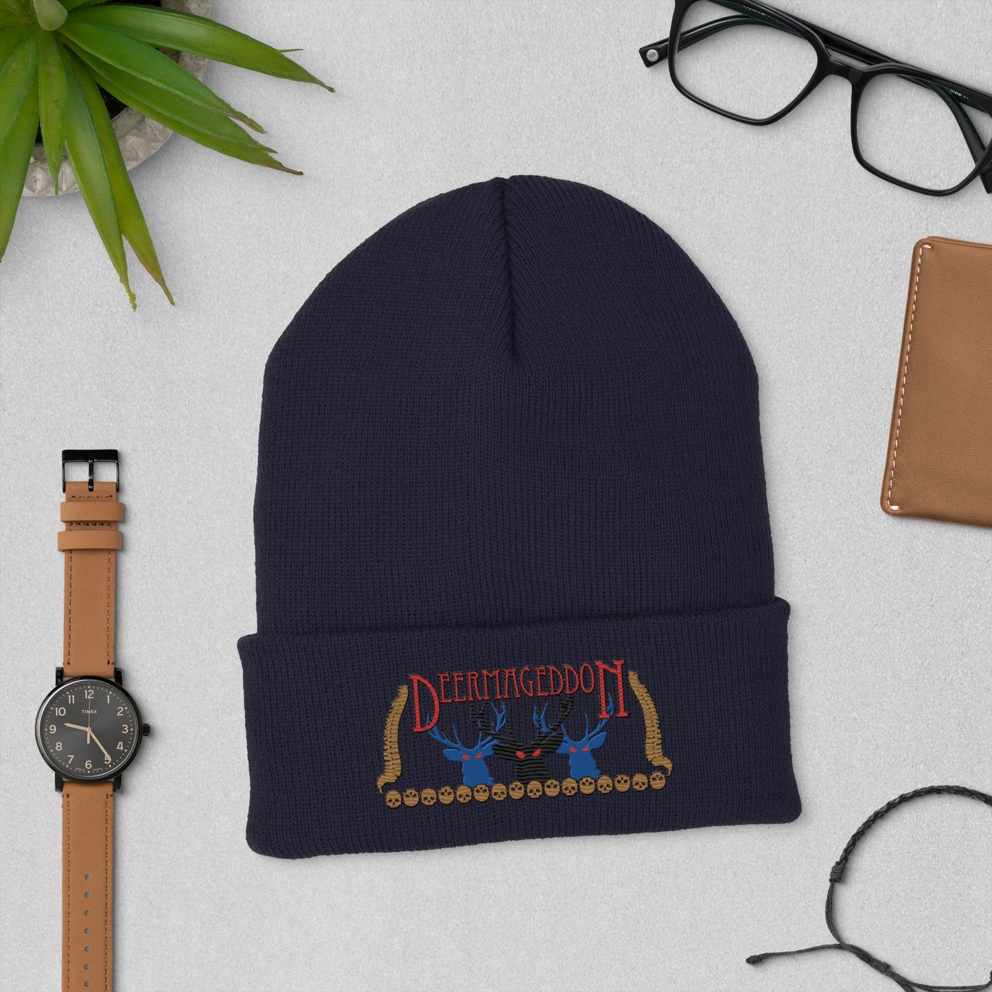 Official Deermageddon the Musical Embroidered Beanie Winter Cap