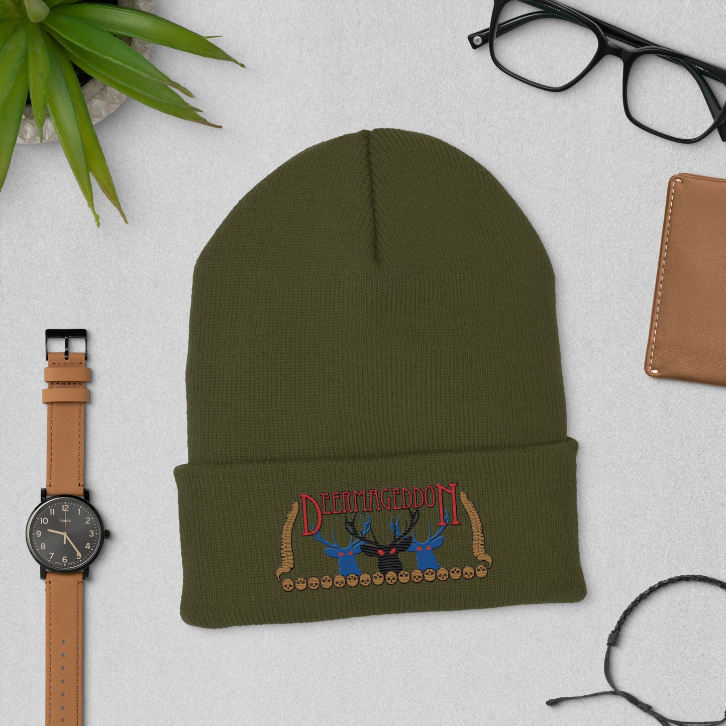 Official Deermageddon the Musical Embroidered Beanie Winter Cap