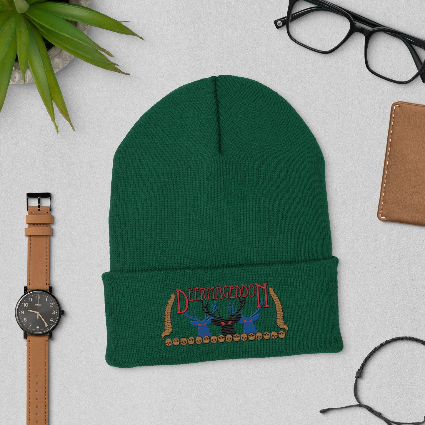 Official Deermageddon the Musical Embroidered Beanie Winter Cap