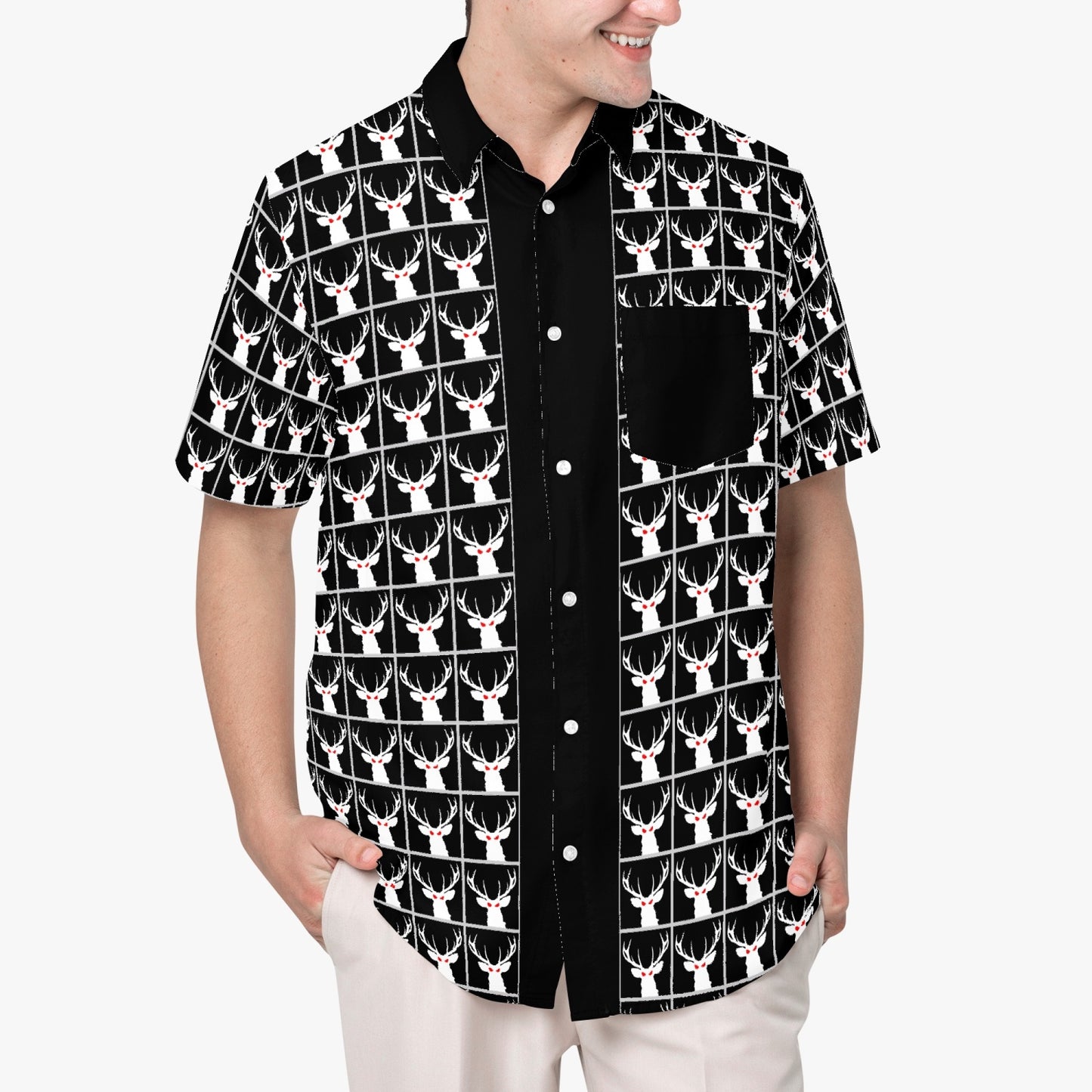 Deermageddon the Musical Black Checkerboard w/Black Trim Hawaiian Tee