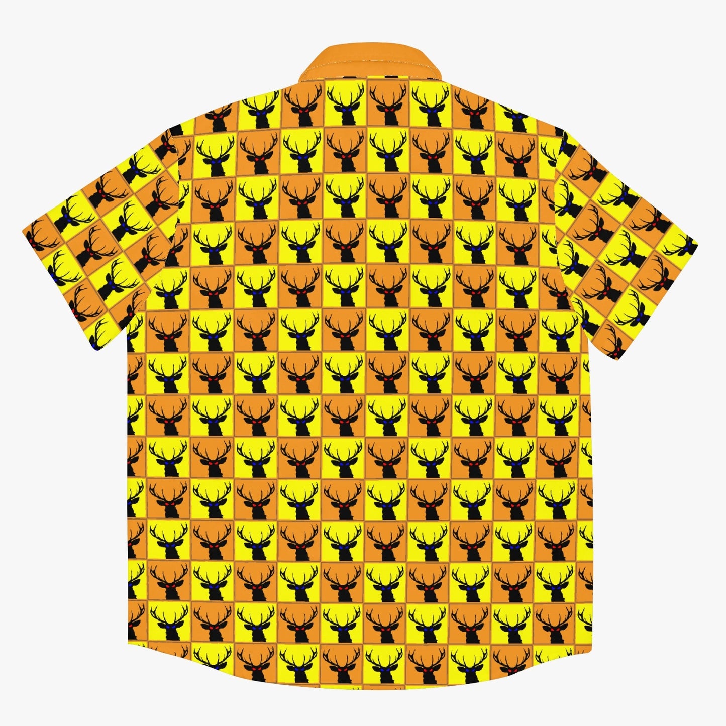 Deermageddon the Musical Yellow & Orange Checkerboard Pattern w/Orange Trim Hawaiian Tee