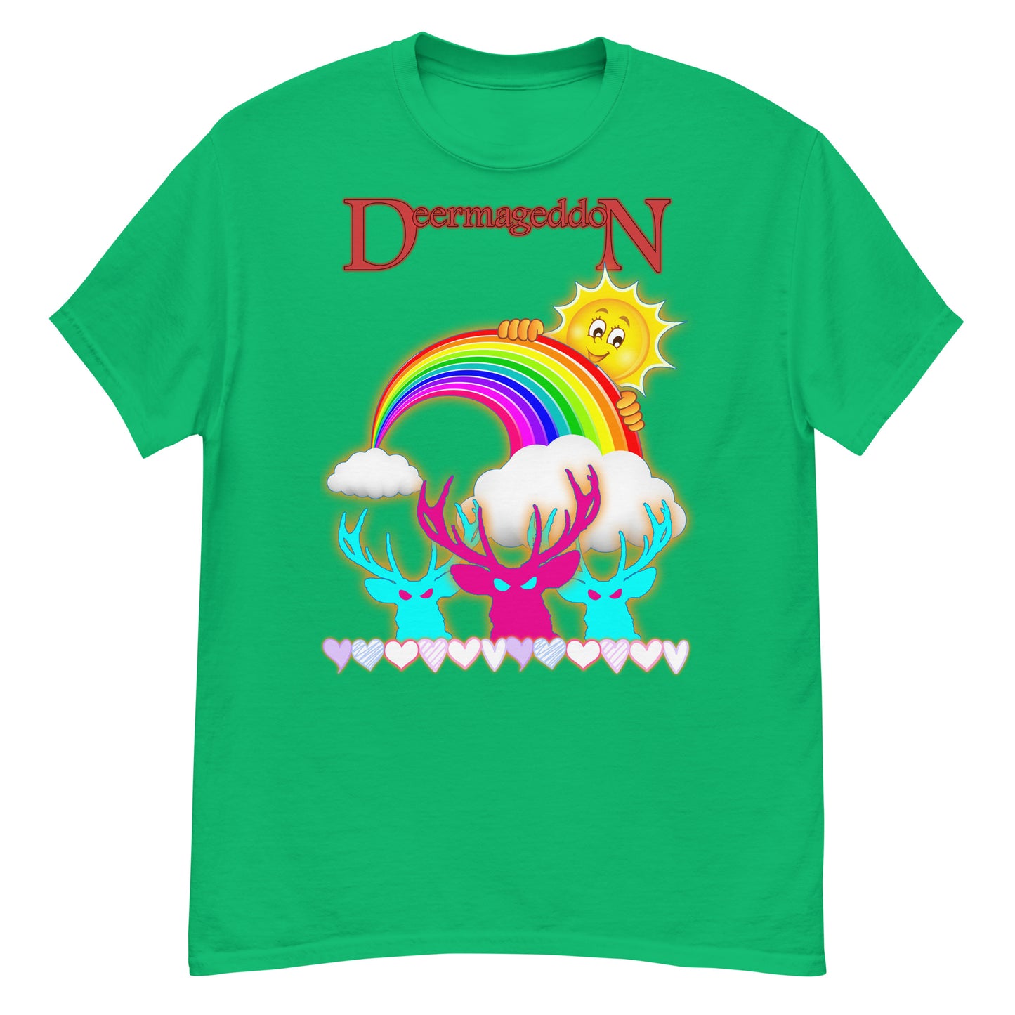 Deermageddon the Musical "Sunshine and Rainbows" Print Men's short sleeve t-shirt