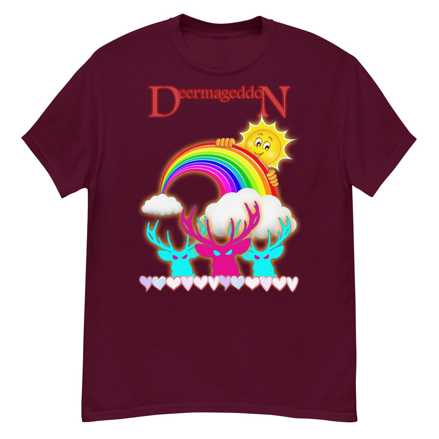 Deermageddon the Musical "Sunshine and Rainbows" Print Men's short sleeve t-shirt