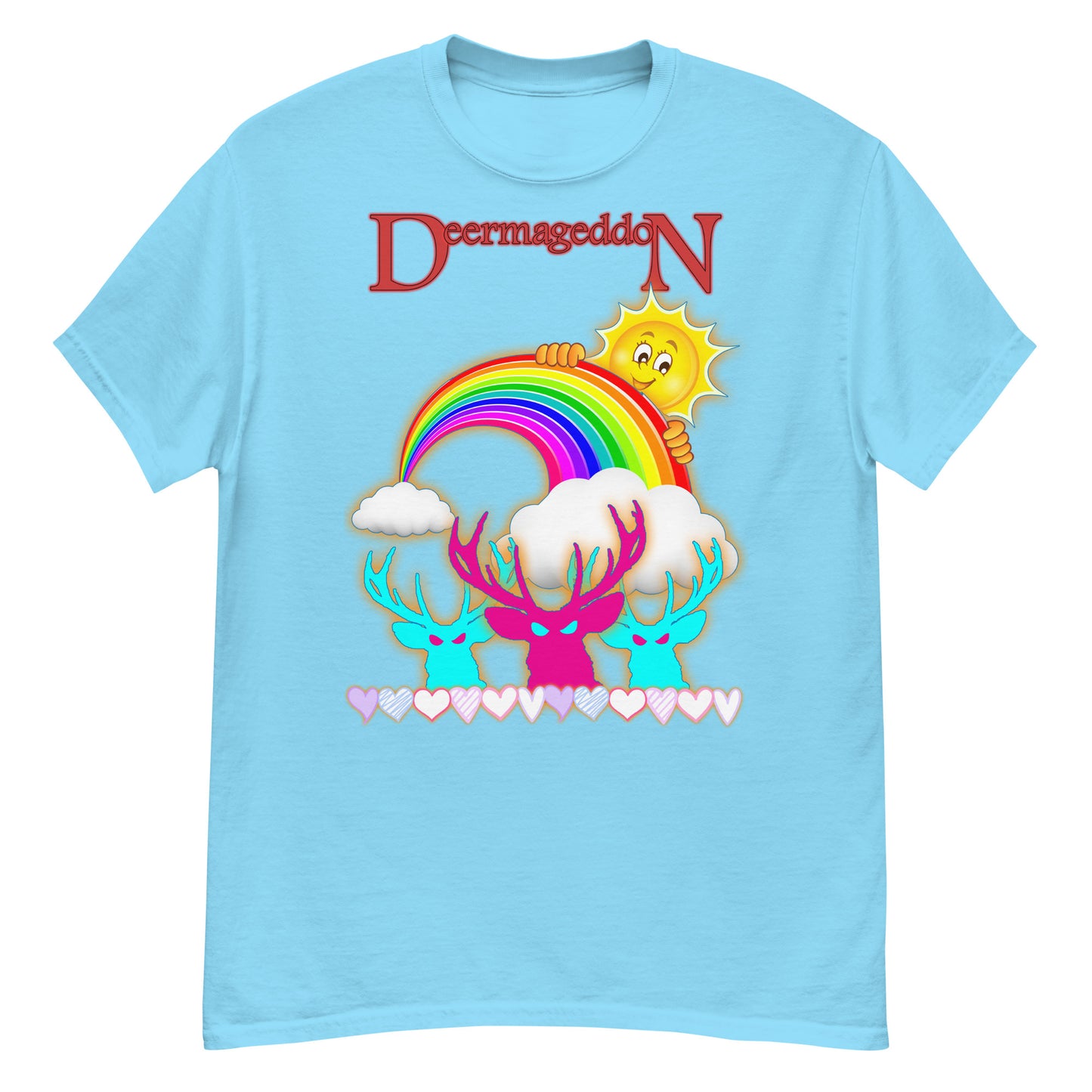 Deermageddon the Musical "Sunshine and Rainbows" Print Men's short sleeve t-shirt