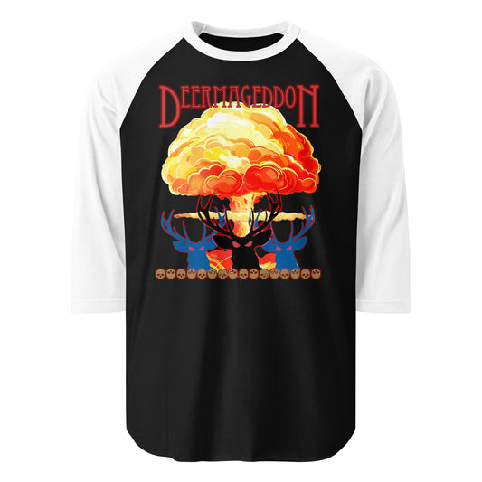 Official Deermageddon the Musical Nuke Print 3/4 sleeve Jersey Tee shirt - unisex