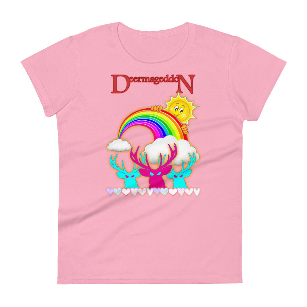 Deermageddon the Musical "Sunshine and Rainbows" Print Women's short sleeve t-shirt